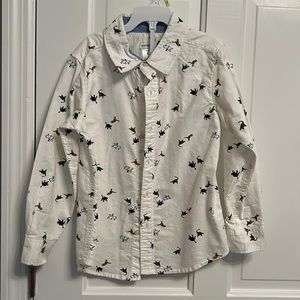 Boys dinosaur button down